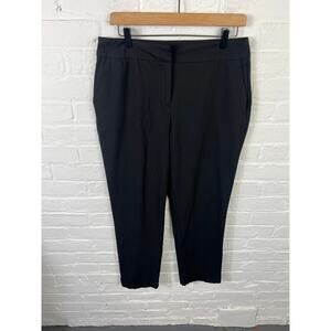 Jones New York Women's High Rise Straight Trouser Pant Flat Front Black Size 8